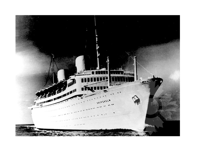 Photo en noir et blanc du navire Gripsholm II (MV) (1957-1974) DI2013.160.1