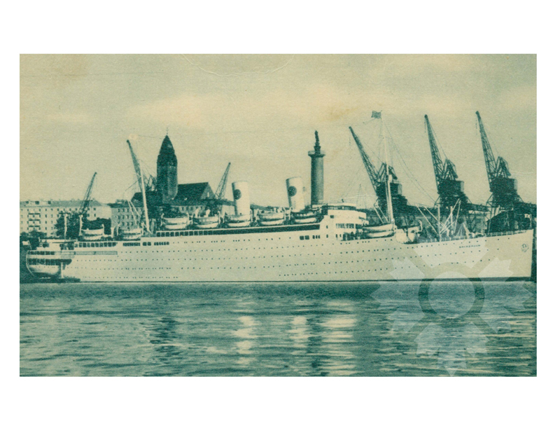 Photo en noir et blanc du navire Gripsholm II (MV) (1957-1974)