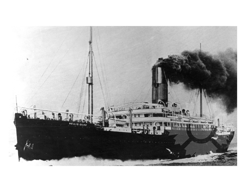 Photo en noir et blanc du navire Saint Olav (SS) (1903-1934)