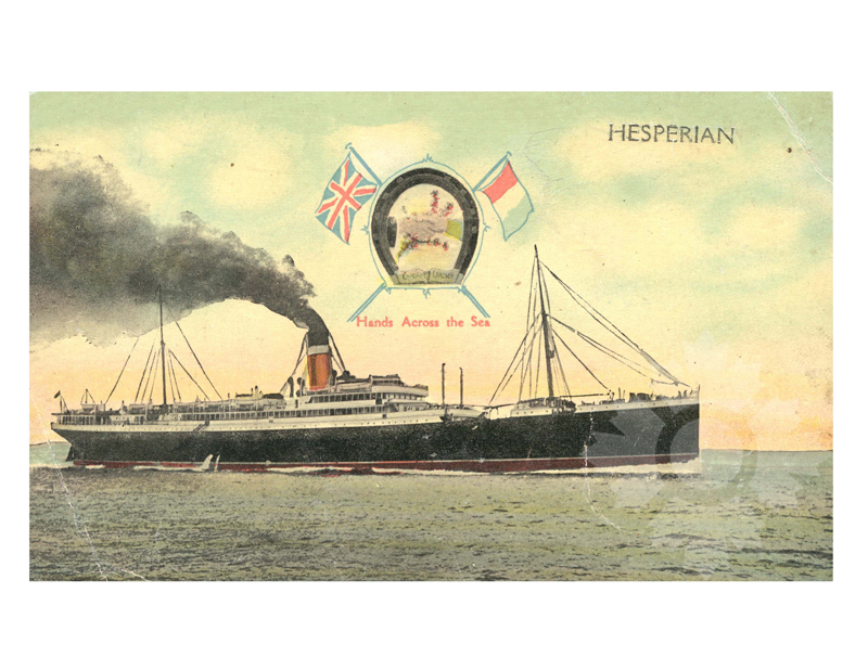 Photo couleur du navire Hespérien (SS) (1908-1915)