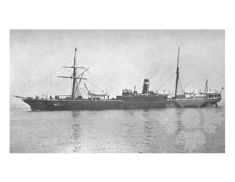 Photo en noir et blanc du navire Hibernian (SS) (1861-1901)