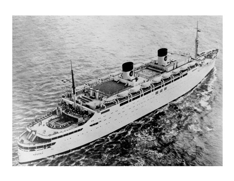 Photo en noir et blanc du navire Homère (SS) (1953-1974)