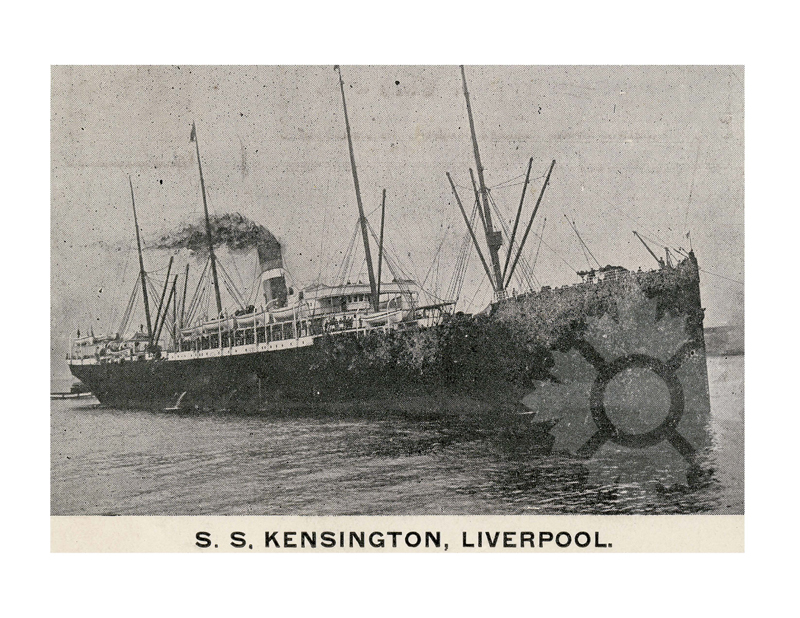Photo en noir et blanc du navire Kensington (SS) (1893-1910)