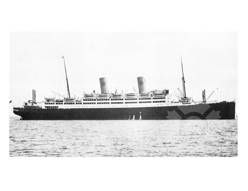 Photo en noir et blanc du navire Kungsholm II (MS) (1928-1947)