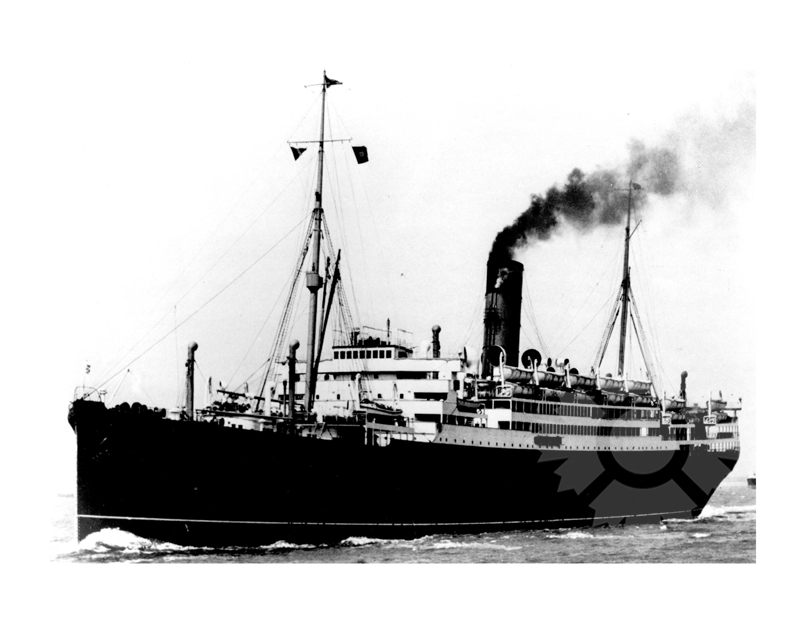 Photo en noir et blanc du navire laconia II (RMS) (1921-1942)