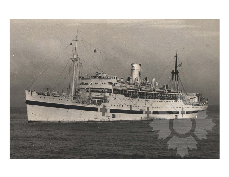 Photo en noir et blanc du navire lady nelson (RMS) (1928-1953) WWII