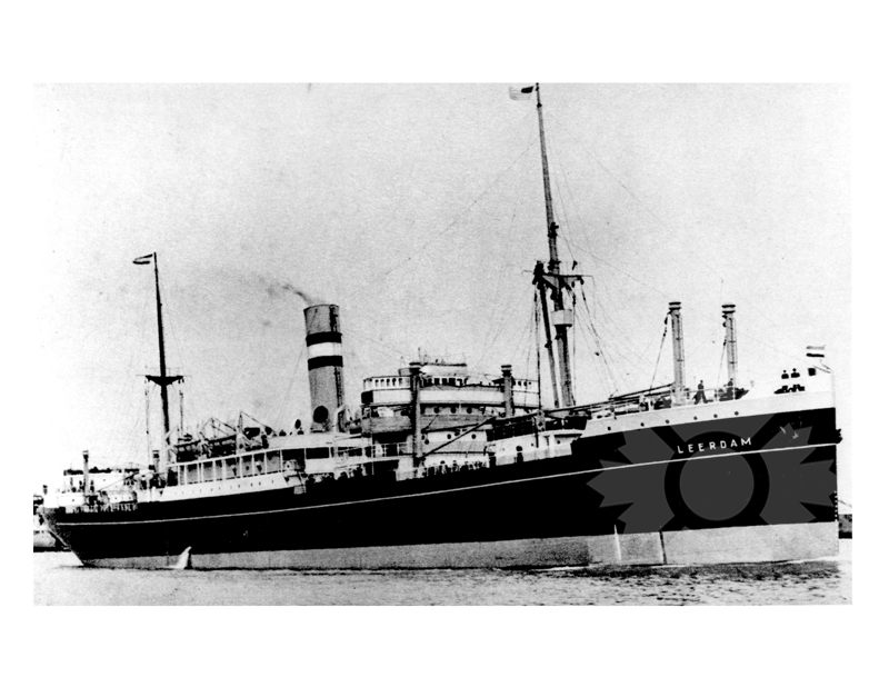 Photo en noir et blanc du navire Leerdam (SS) (1921-1954)
