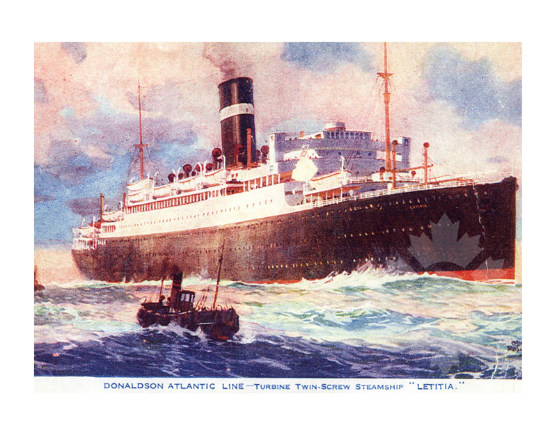 Colored photo of ship letitia II (RMS) (1925-1945) Empire Brent (1946-1952)