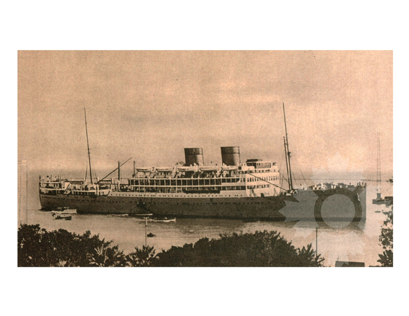 Photo en noir et blanc du navire Château de Llangibby (RMS) (1929-1954)