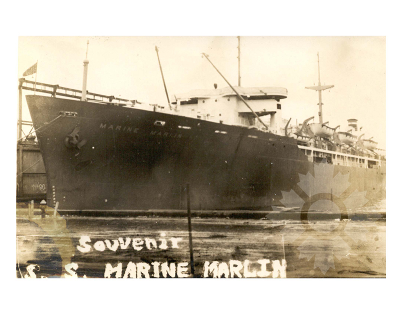 Photo en noir et blanc du navire marine marlin (USAT) (1945-1965)