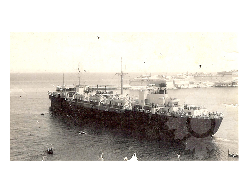Photo en noir et blanc du navire Perche marine (USAT) (1945-1965)