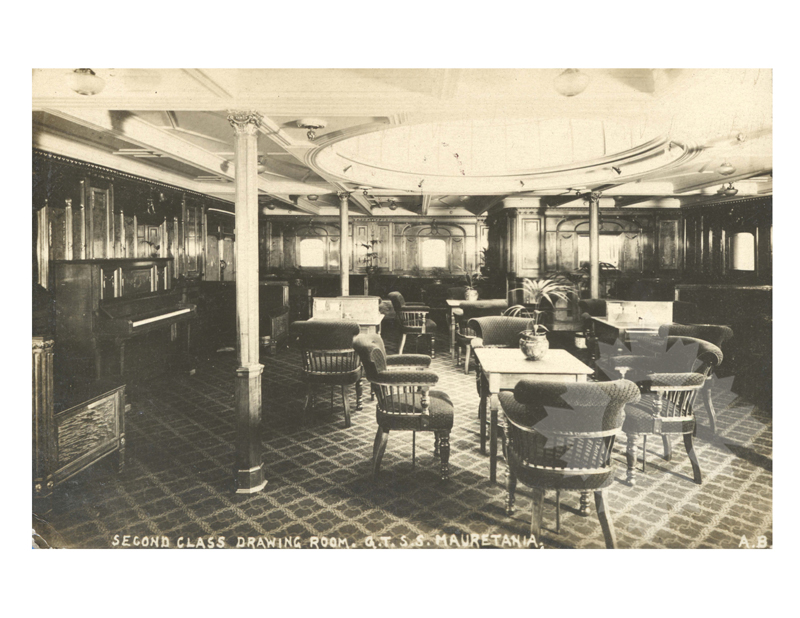 Photo en noir et blanc du navire Mauretania I (RMS) (1906-1935)
