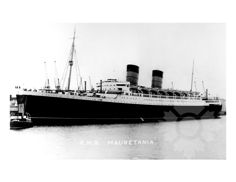 Photo en noir et blanc du navire Mauretania II (RMS) (1938-1965)