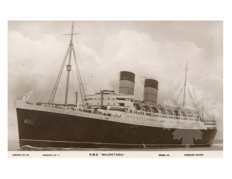 Photo en noir et blanc du navire Mauretania II (RMS) (1938-1965)