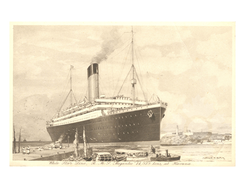 Photo en noir et blanc du navire Mégantic (RMS) (1909-1933)