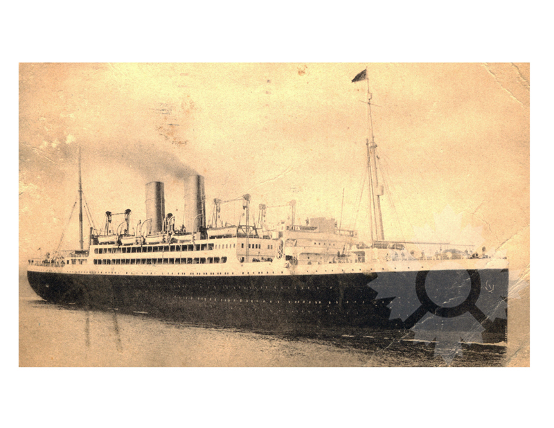 Photo en noir et blanc du navire Melita (SS) (1918-1932) (Edited 1)