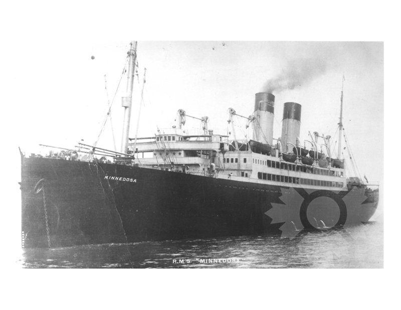 Photo en noir et blanc du navire Minnedosa (RMS) (1917-1935)