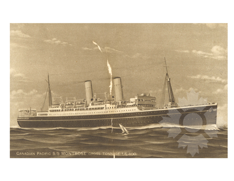 Photo en noir et blanc du navire Montrose I (SS) (1922-1939)
