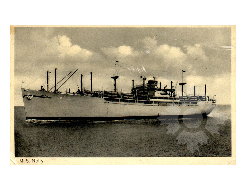 Photo en noir et blanc du navire Nelly B (MS) (1949-1953)