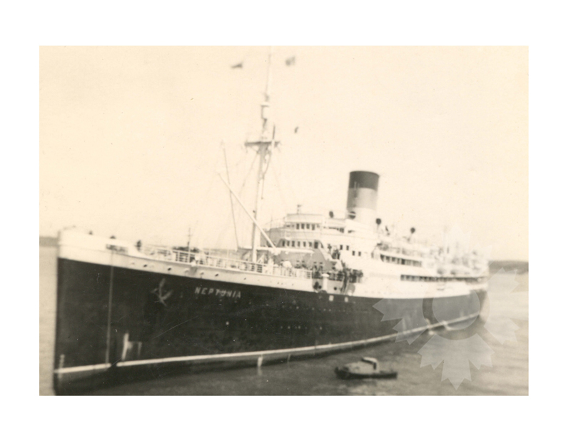Photo en noir et blanc du navire Neptunia (SS) (1948-1958)