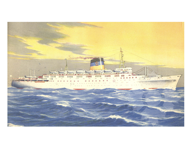 Photo en couleur du navire Neptunia (SS) (1948-1958)
