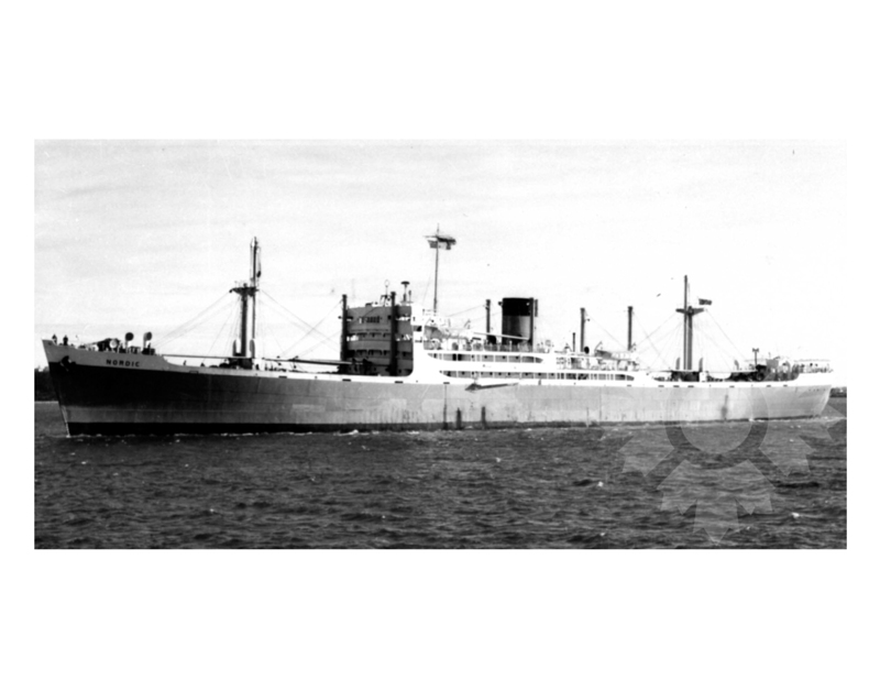 Photo en noir et blanc du navire Nordique A (SS) (1950-1964)
