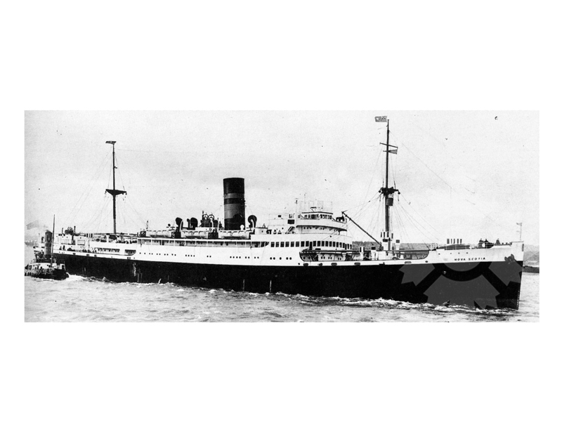 Photo en noir et blanc du navire Nova Scotia I (RMS) (1926-1942)