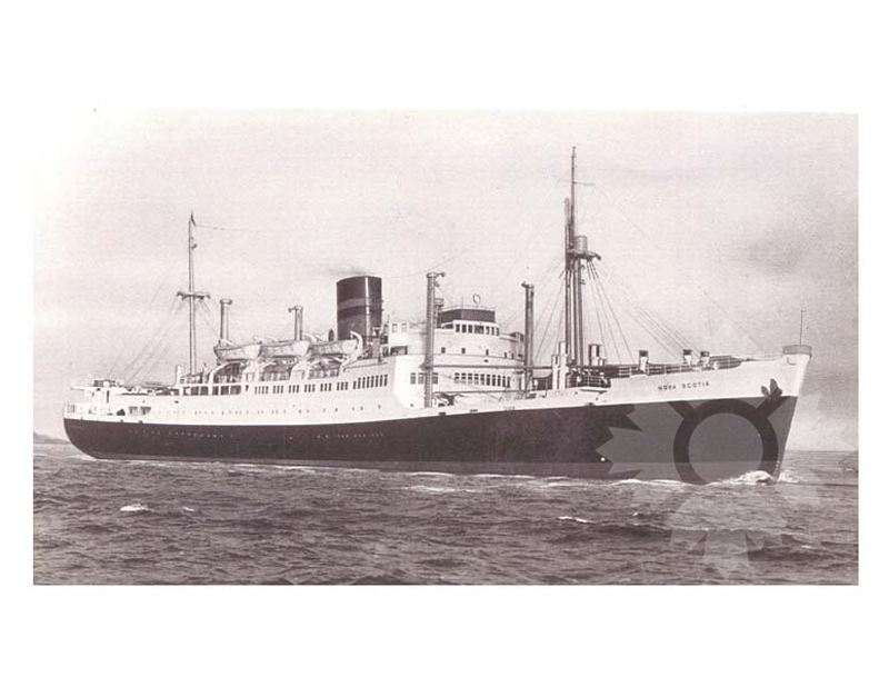 Photo en noir et blanc du navire Nova Scotia II (RMS) (1947-1962)