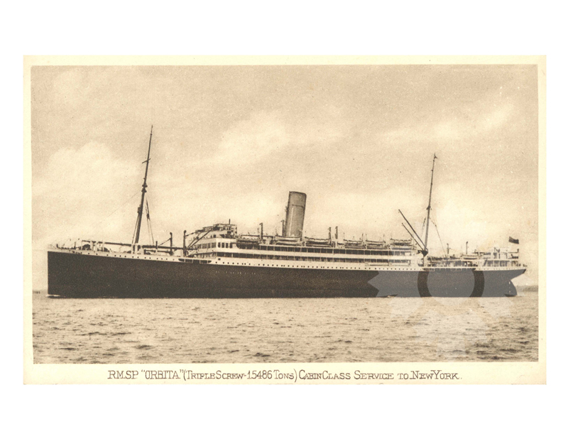 Photo en noir et blanc du navire Orbita (RMS) (1914-1950)