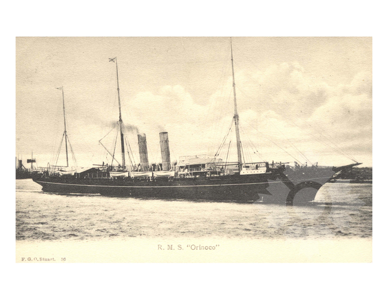Photo en noir et blanc du navire Orinoco (RMS) (1886-1909)