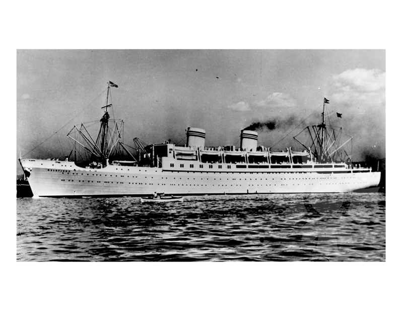 Photo en noir et blanc du navire Oslofjord II (MS) (1938-1940)