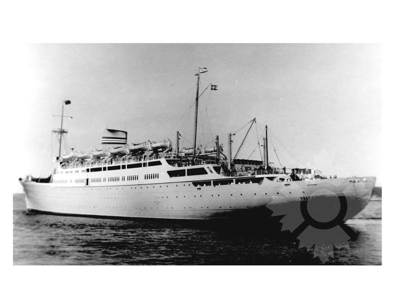 Photo en noir et blanc du navire Oslofjord III (MS) (1949-1970)