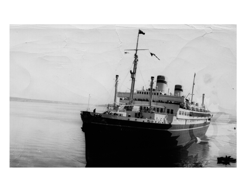 Photo en noir et blanc du navire Pilsudski (SS) (1935-1939)