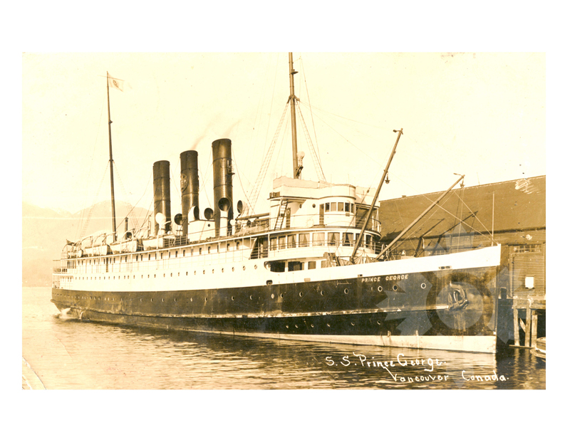 Photo en noir et blanc du navire Prince George (SS) (1909-1949)