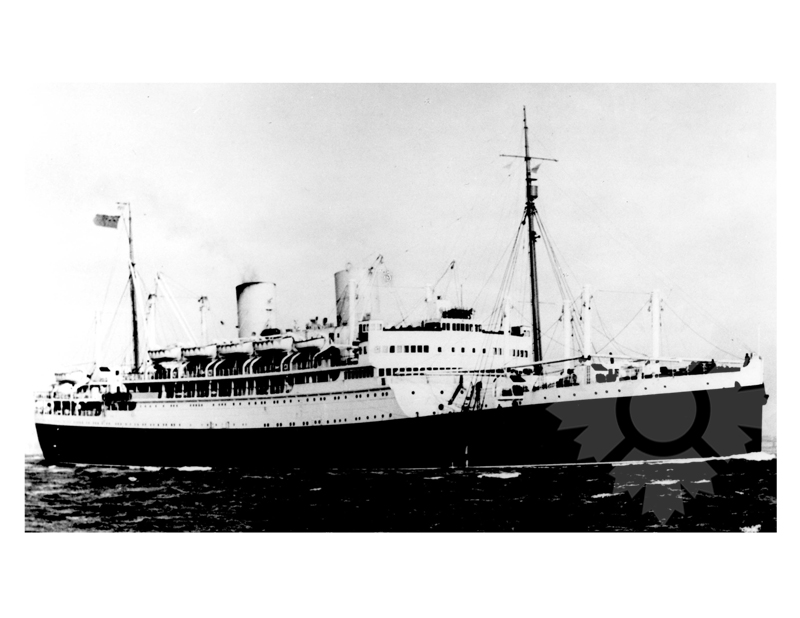 Photo en noir et blanc du navire Rangitata (RMS) (1929-1962)
