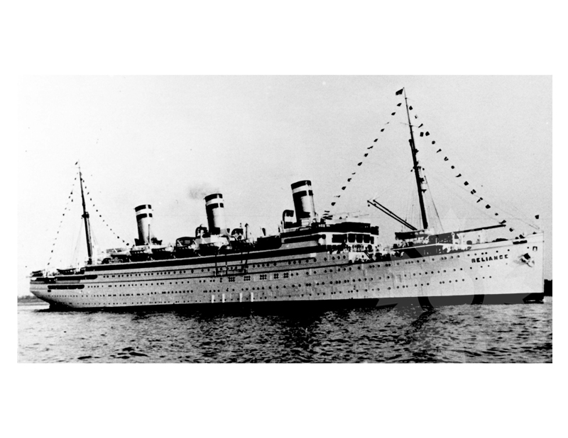 Photo en noir et blanc du navire Reliance (SS) (1922-1938)