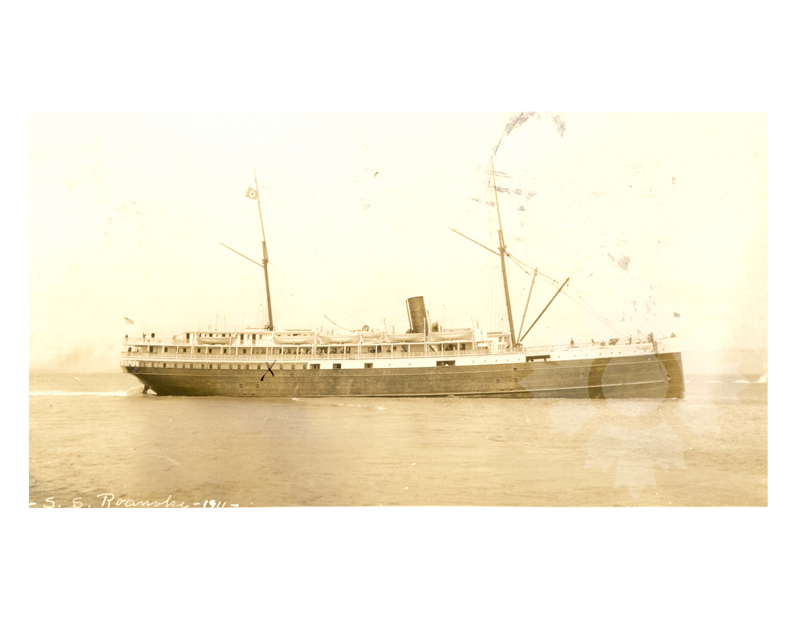 Photo en noir et blanc du navire Roanoke (SS) (1913-1917)