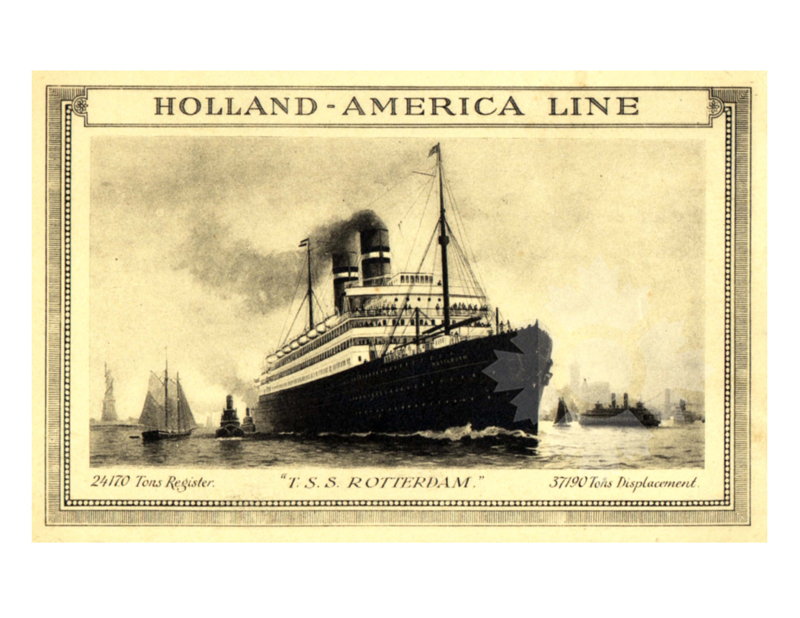 Photo en noir et blanc du navire Rotterdam (TSS) (1908-1940)