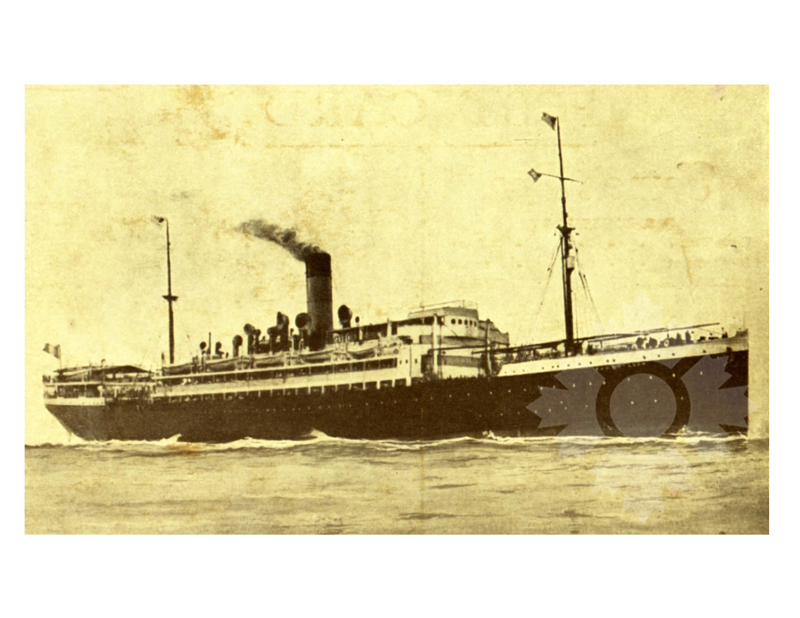 Photo en noir et blanc du navire Roussillon (SS) (1919-1931)