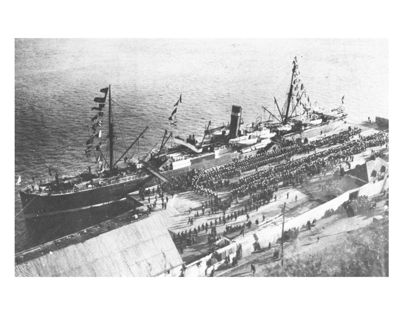Photo en noir et blanc du navire Sardaigne (SS) (1874-1920)