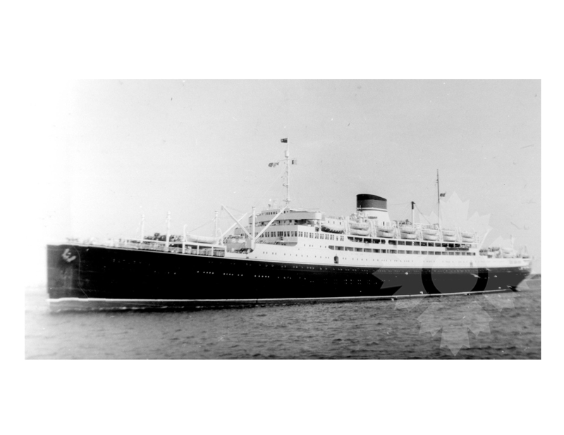 Photo en noir et blanc du navire Saturnia (MS) (1925-1966)