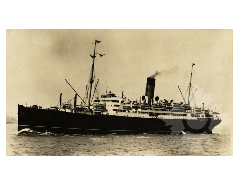 Photo en noir et blanc du navire Scythia (Edited) (RMS) (1921-1958)