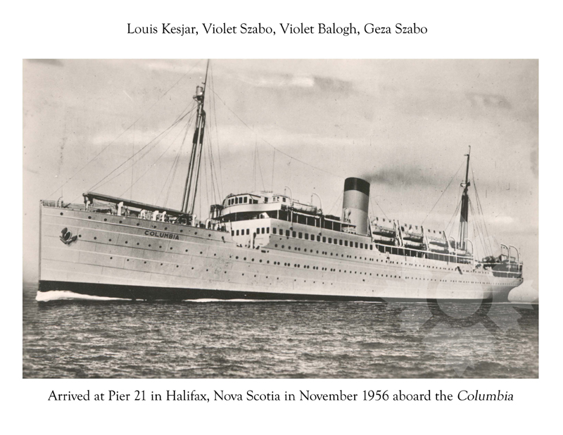 Photo en noir et blanc du navire Szabo Columbia (SS) (1949-1959)