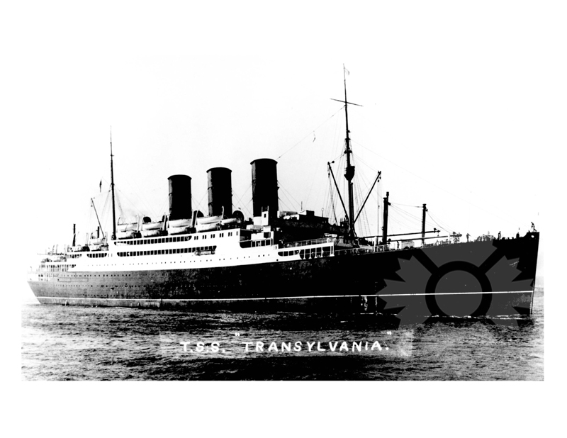 Photo en noir et blanc du navire Transylvanie (SS 1925-38) (RMS 1939-40)