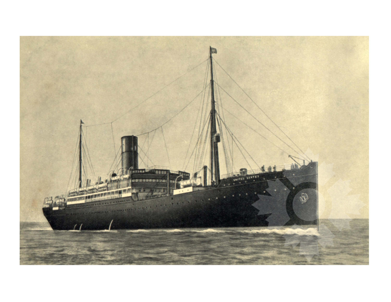 Photo en noir et blanc du navire États-Unis I (SS) (1903-1935)