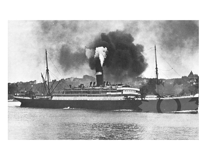 Photo en noir et blanc du navire Virginian (RMS) (1904-1919)