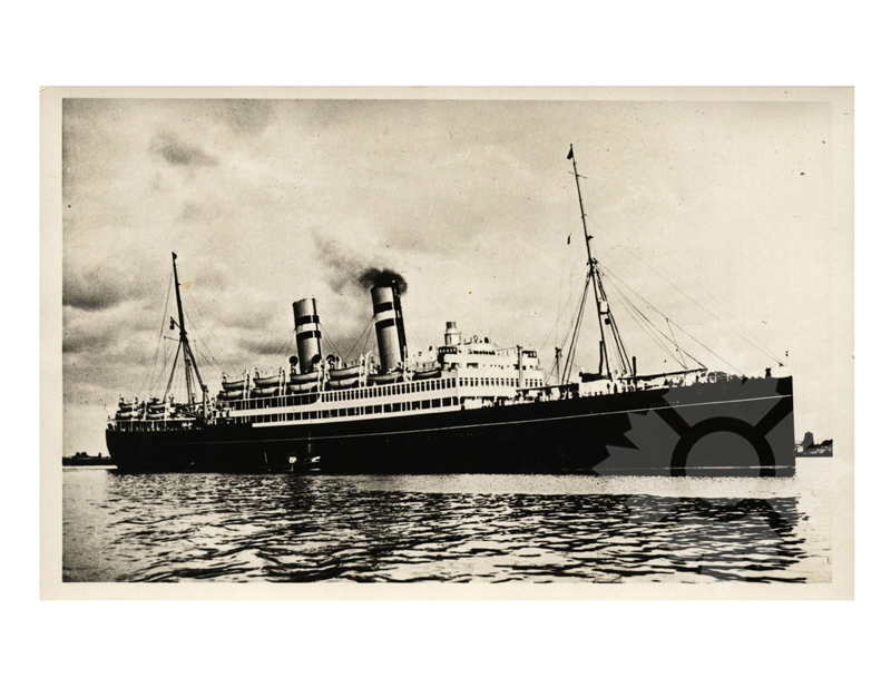 Photo en noir et blanc du navire Volendam (SS) (1922-1952)