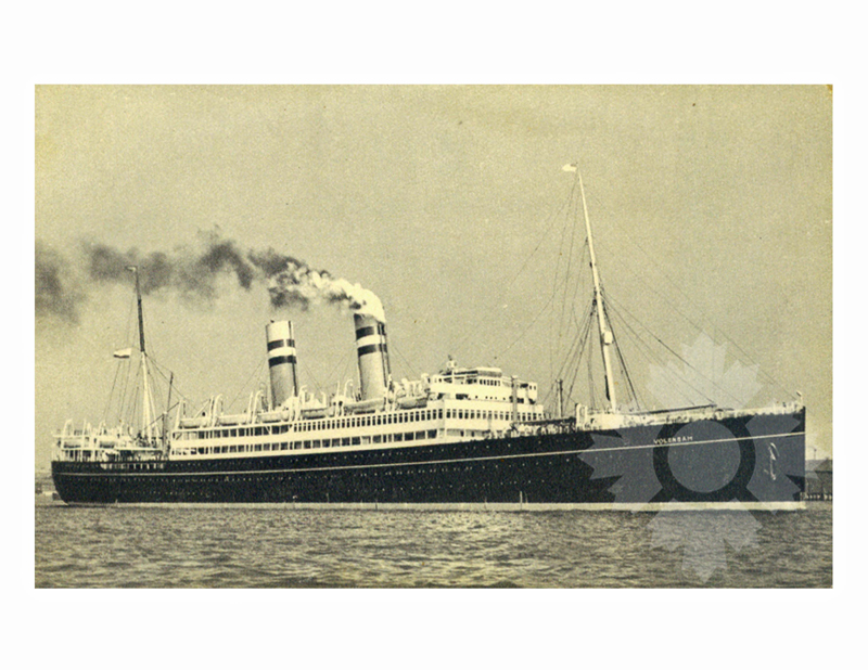 Photo en noir et blanc du navire Volendam (SS) (Edited) (1922-1952)