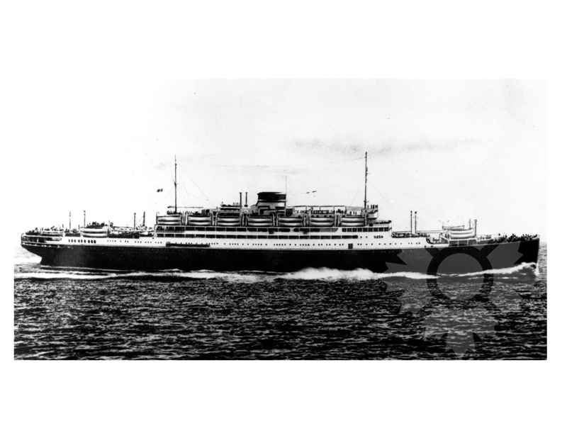 Photo en noir et blanc du navire Volcania (MS) (1926-1965)