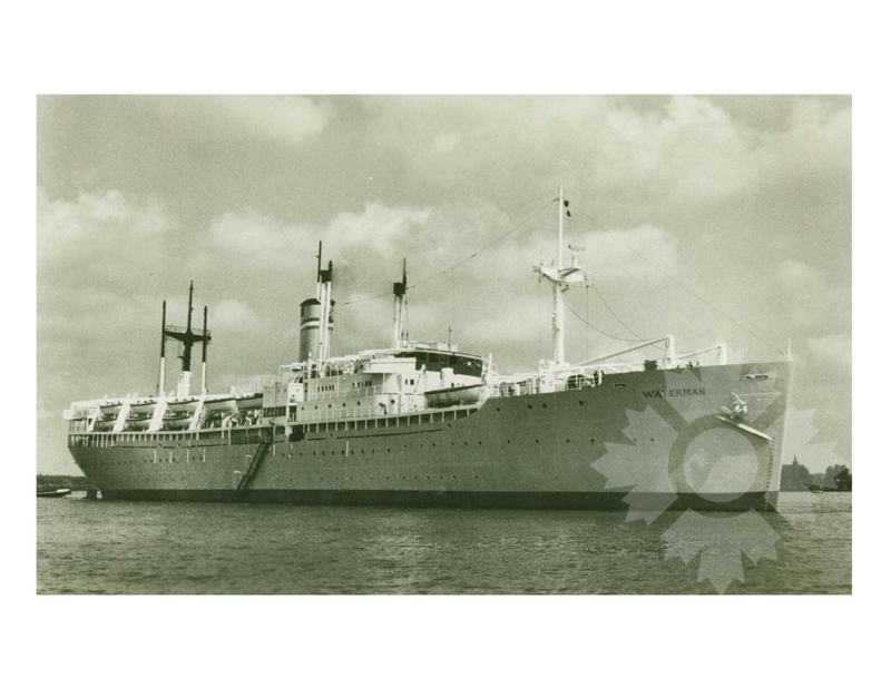 Photo en noir et blanc du navire Waterman (SS) (1947-1963)